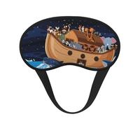 Mosytuky Ocean Scene with Noah's Ark Print Sleep Mask for Back and Side Sleeper for Sleeping,Zero Eye Pressure Night Blindfold Ultralight Travel Nap Eye Cover