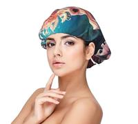 Mosytuky Ocean Seahorse Print Silky Satin Bonnet For Sleeping,Hair Bonnet For Women And Men,Adjustable Sleep Bonnet For Curly Hair