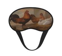 Mosytuky Oil Painting Chicken and Duck Print Sleep Mask for Back and Side Sleeper for Sleeping,Zero Eye Pressure Night Blindfold Ultralight Travel Nap Eye Cover