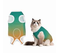 Mosytuky Orange to Teal Gradient1 Print Dog Surgery Recovery Suit After Spay, Highly-Stretchy Dog Onesie,Dog Onesie Protect Surgical Wound-X-Large