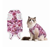 Mosytuky Orchids Flowers Print Dog Surgery Recovery Suit After Spay, Highly-Stretchy Dog Onesie,Dog Onesie Protect Surgical Wound-Medium
