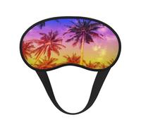 Mosytuky Palm Trees at Sunset Print Sleep Mask for Back and Side Sleeper for Sleeping,Zero Eye Pressure Night Blindfold Ultralight Travel Nap Eye Cover