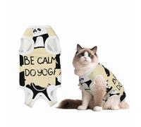 Mosytuky Panda Doing Yoga Print Dog Surgery Recovery Suit After Spay, Highly-Stretchy Dog Onesie,Dog Onesie Protect Surgical Wound-Medium