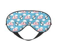 Mosytuky Panda Flying in The Sky Print Sleep Eye Mask Blindfold with Elastic Strap Headband, Soft Eye Cover Eyeshade for Night Sleeping, Travel