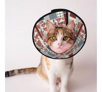 Mosytuky Pet Recovery Collars & Cones for Dogs and Cats After Surgery Adjustable Dog Neck Cone Surgical Elizabeth E-Collar Prevent Biting and Stop Licking Wound (Patchwork in Country Style,Large)