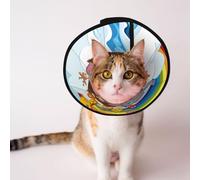 Mosytuky Pet Recovery Collars & Cones for Dogs and Cats After Surgery Adjustable Dog Neck Cone Surgical Elizabeth E-Collar Prevent Biting and Stop Licking Wound (Rainbow Animals On Noah's Ark,Small)