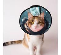 Mosytuky Pet Recovery Collars & Cones for Dogs and Cats After Surgery Adjustable Dog Neck Cone Surgical Elizabeth E-Collar Prevent Biting and Stop Licking Wound (Astronaut Helmet Reflections,Large)