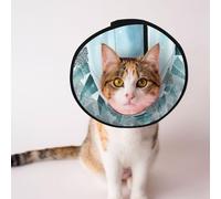 Mosytuky Pet Recovery Collars & Cones for Dogs and Cats After Surgery Adjustable Dog Neck Cone Surgical Elizabeth E-Collar Prevent Biting and Stop Licking Wound (Gnome and Red Fox Fishing,Small)