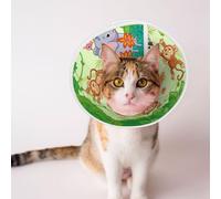 Mosytuky Pet Recovery Collars & Cones for Dogs and Cats After Surgery Adjustable Dog Neck Cone Surgical Elizabeth E-Collar Prevent Biting and Stop Licking Wound (African Animals in The Jungle,Medium)