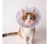 Mosytuky Pet Recovery Collars & Cones for Dogs and Cats After Surgery Adjustable Dog Neck Cone Surgical Elizabeth E-Collar Prevent Biting and Stop Licking Wound (Floral Purple Buffalo Plaid,Small)