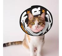 Mosytuky Pet Recovery Collars & Cones for Dogs and Cats After Surgery Adjustable Dog Neck Cone Surgical Elizabeth E-Collar Prevent Biting and Stop Licking Wound (Not All Who Wander are Lost4,Small)