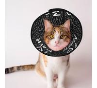 Mosytuky Pet Recovery Collars & Cones for Dogs and Cats After Surgery Adjustable Dog Neck Cone Surgical Elizabeth E-Collar Prevent Biting and Stop Licking Wound (I Love Math,Small)