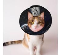 Mosytuky Pet Recovery Collars & Cones For Dogs And Cats After Surgery Adjustable Dog Neck Cone Surgical Elizabeth E-Collar Prevent Biting And Stop Licking Wound (Astronaut Standing In The Moon,Medium)
