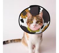 Mosytuky Pet Recovery Collars & Cones for Dogs and Cats After Surgery Adjustable Dog Neck Cone Surgical Elizabeth E-Collar Prevent Biting and Stop Licking Wound (Sunflowers Country,Medium)