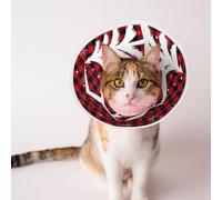 Mosytuky Pet Recovery Collars & Cones for Dogs and Cats After Surgery Adjustable Dog Neck Cone Surgical Elizabeth E-Collar Prevent Biting and Stop Licking Wound (Christmas Buffalo Plaid,Medium)