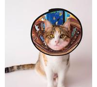 Mosytuky Pet Recovery Collars & Cones for Dogs and Cats After Surgery Adjustable Dog Neck Cone Surgical Elizabeth E-Collar Prevent Biting and Stop Licking Wound (Animals On Noah's Ark2,Large)