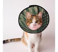 Mosytuky Pet Recovery Collars & Cones for Dogs and Cats After Surgery Adjustable Dog Neck Cone Surgical Elizabeth E-Collar Prevent Biting and Stop Licking Wound (Jungle Green Camo USA Flag,Large)