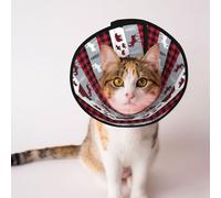 Mosytuky Pet Recovery Collars & Cones for Dogs and Cats After Surgery Adjustable Dog Neck Cone Surgical Elizabeth E-Collar Prevent Biting and Stop Licking Wound (Buffalo Plaid Forest,Medium)