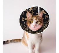 Mosytuky Pet Recovery Collars & Cones for Dogs and Cats After Surgery Adjustable Dog Neck Cone Surgical Elizabeth E-Collar Prevent Biting and Stop Licking Wound (Modern Golden Butterfly,Small)