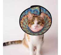 Mosytuky Pet Recovery Collars & Cones for Dogs and Cats After Surgery Adjustable Dog Neck Cone Surgical Elizabeth E-Collar Prevent Biting and Stop Licking Wound (Round Mandala,Medium)