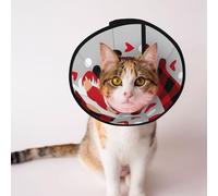 Mosytuky Pet Recovery Collars & Cones for Dogs and Cats After Surgery Adjustable Dog Neck Cone Surgical Elizabeth E-Collar Prevent Biting and Stop Licking Wound (Buffalo Plaid Love and Gnome,Small)