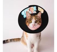 Mosytuky Pet Recovery Collars & Cones for Dogs and Cats After Surgery Adjustable Dog Neck Cone Surgical Elizabeth E-Collar Prevent Biting and Stop Licking Wound (Little Chef Gnome,Large)