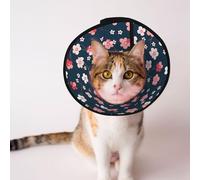 Mosytuky Pet Recovery Collars & Cones for Dogs and Cats After Surgery Adjustable Dog Neck Cone Surgical Elizabeth E-Collar Prevent Biting and Stop Licking Wound (Cherry Blossoms,Small)