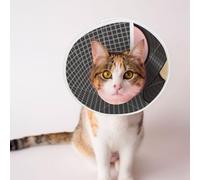 Mosytuky Pet Recovery Collars & Cones for Dogs and Cats After Surgery Adjustable Dog Neck Cone Surgical Elizabeth E-Collar Prevent Biting and Stop Licking Wound (Vinyl Records,Medium)