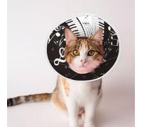 Mosytuky Pet Recovery Collars & Cones for Dogs and Cats After Surgery Adjustable Dog Neck Cone Surgical Elizabeth E-Collar Prevent Biting and Stop Licking Wound (Piano Keys with Musical Notes,Medium)