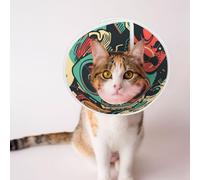 Mosytuky Pet Recovery Collars & Cones for Dogs and Cats After Surgery Adjustable Dog Neck Cone Surgical Elizabeth E-Collar Prevent Biting and Stop Licking Wound (Retro Pop Art Collage,Medium)