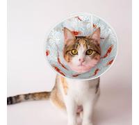 Mosytuky Pet Recovery Collars & Cones for Dogs and Cats After Surgery Adjustable Dog Neck Cone Surgical Elizabeth E-Collar Prevent Biting and Stop Licking Wound (Koi Fish Corals,Spring Summer,Large)