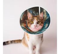 Mosytuky Pet Recovery Collars & Cones for Dogs and Cats After Surgery Adjustable Dog Neck Cone Surgical Elizabeth E-Collar Prevent Biting and Stop Licking Wound (Red Blue Dragon Battle Epic,Large)