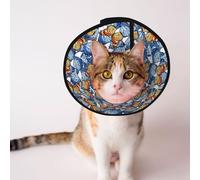 Mosytuky Pet Recovery Collars & Cones for Dogs and Cats After Surgery Adjustable Dog Neck Cone Surgical Elizabeth E-Collar Prevent Biting and Stop Licking Wound (Colorful Butterfly,Small)