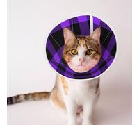 Mosytuky Pet Recovery Collars & Cones for Dogs and Cats After Surgery Adjustable Dog Neck Cone Surgical Elizabeth E-Collar Prevent Biting and Stop Licking Wound (Purple Buffalo Plaid,Medium)
