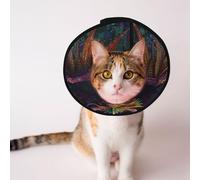 Mosytuky Pet Recovery Collars & Cones for Dogs and Cats After Surgery Adjustable Dog Neck Cone Surgical Elizabeth E-Collar Prevent Biting and Stop Licking Wound (Whimsical Dragon Color Cool,Large)