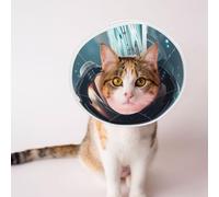 Mosytuky Pet Recovery Collars & Cones for Dogs and Cats After Surgery Adjustable Dog Neck Cone Surgical Elizabeth E-Collar Prevent Biting and Stop Licking Wound (Astronaut Helmet Reflections,Medium)