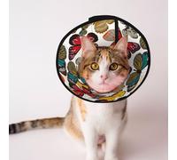 Mosytuky Pet Recovery Collars & Cones for Dogs and Cats After Surgery Adjustable Dog Neck Cone Surgical Elizabeth E-Collar Prevent Biting and Stop Licking Wound (Retro Floral Butterfly,Small)