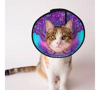 Mosytuky Pet Recovery Collars & Cones for Dogs and Cats After Surgery Adjustable Dog Neck Cone Surgical Elizabeth E-Collar Prevent Biting and Stop Licking Wound (Elephant in Tribal Style,Medium)