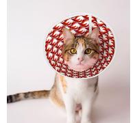 Mosytuky Pet Recovery Collars & Cones for Dogs and Cats After Surgery Adjustable Dog Neck Cone Surgical Elizabeth E-Collar Prevent Biting and Stop Licking Wound (Fire Symbols,Small)