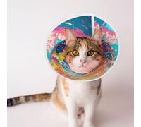 Mosytuky Pet Recovery Collars & Cones for Dogs and Cats After Surgery Adjustable Dog Neck Cone Surgical Elizabeth E-Collar Prevent Biting and Stop Licking Wound (Colorful Whimsical Earth,Medium)