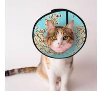 Mosytuky Pet Recovery Collars & Cones for Dogs and Cats After Surgery Adjustable Dog Neck Cone Surgical Elizabeth E-Collar Prevent Biting and Stop Licking Wound (World Travel Line Icons Map,Large)