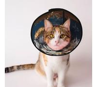 Mosytuky Pet Recovery Collars & Cones for Dogs and Cats After Surgery Adjustable Dog Neck Cone Surgical Elizabeth E-Collar Prevent Biting and Stop Licking Wound (Oil Painting Tribal Wolf,Medium)