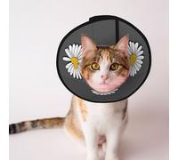 Mosytuky Pet Recovery Collars & Cones for Dogs and Cats After Surgery Adjustable Dog Neck Cone Surgical Elizabeth E-Collar Prevent Biting and Stop Licking Wound (Keep Life Simple Daisy Flower,Medium)