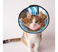 Mosytuky Pet Recovery Collars & Cones for Dogs and Cats After Surgery Adjustable Dog Neck Cone Surgical Elizabeth E-Collar Prevent Biting and Stop Licking Wound (Animals On Noah's Ark Floating,Small)