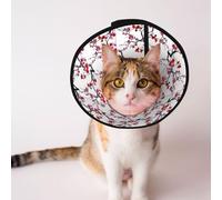 Mosytuky Pet Recovery Collars & Cones for Dogs and Cats After Surgery Adjustable Dog Neck Cone Surgical Elizabeth E-Collar Prevent Biting and Stop Licking Wound (Cherry Blossoms,Small)
