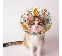 Mosytuky Pet Recovery Collars & Cones for Dogs and Cats After Surgery Adjustable Dog Neck Cone Surgical Elizabeth E-Collar Prevent Biting and Stop Licking Wound (Whimsical Fox Floral Garden,Medium)