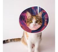 Mosytuky Pet Recovery Collars & Cones for Dogs and Cats After Surgery Adjustable Dog Neck Cone Surgical Elizabeth E-Collar Prevent Biting and Stop Licking Wound (Hawaiian Island Beach Shark,Small)