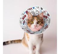 Mosytuky Pet Recovery Collars & Cones for Dogs and Cats After Surgery Adjustable Dog Neck Cone Surgical Elizabeth E-Collar Prevent Biting and Stop Licking Wound (London Landmark2,Medium)