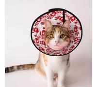 Mosytuky Pet Recovery Collars & Cones for Dogs and Cats After Surgery Adjustable Dog Neck Cone Surgical Elizabeth E-Collar Prevent Biting and Stop Licking Wound (Bloody Hand,Small)