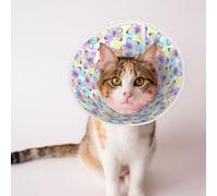 Mosytuky Pet Recovery Collars & Cones for Dogs and Cats After Surgery Adjustable Dog Neck Cone Surgical Elizabeth E-Collar Prevent Biting and Stop Licking Wound (Butterflies On Polka Dots,Large)